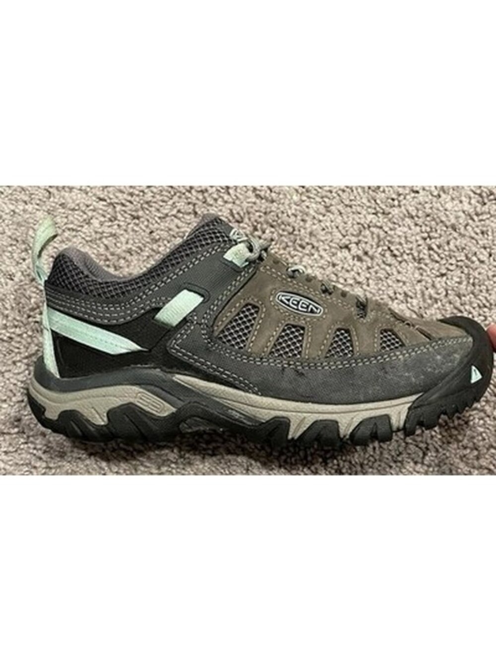 Keen Targhee Vent Shoes Women's Size 6.5 Gray Green Hiking Trail Waterproof